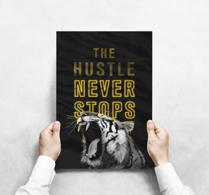 THE HUSTLE NEVER STOPS Canvas Wallivate 