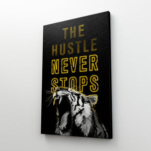 THE HUSTLE NEVER STOPS Canvas Wallivate 