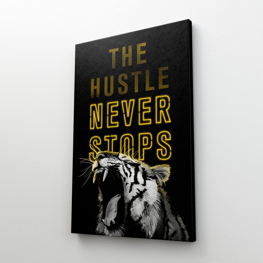 THE HUSTLE NEVER STOPS Canvas Wallivate 