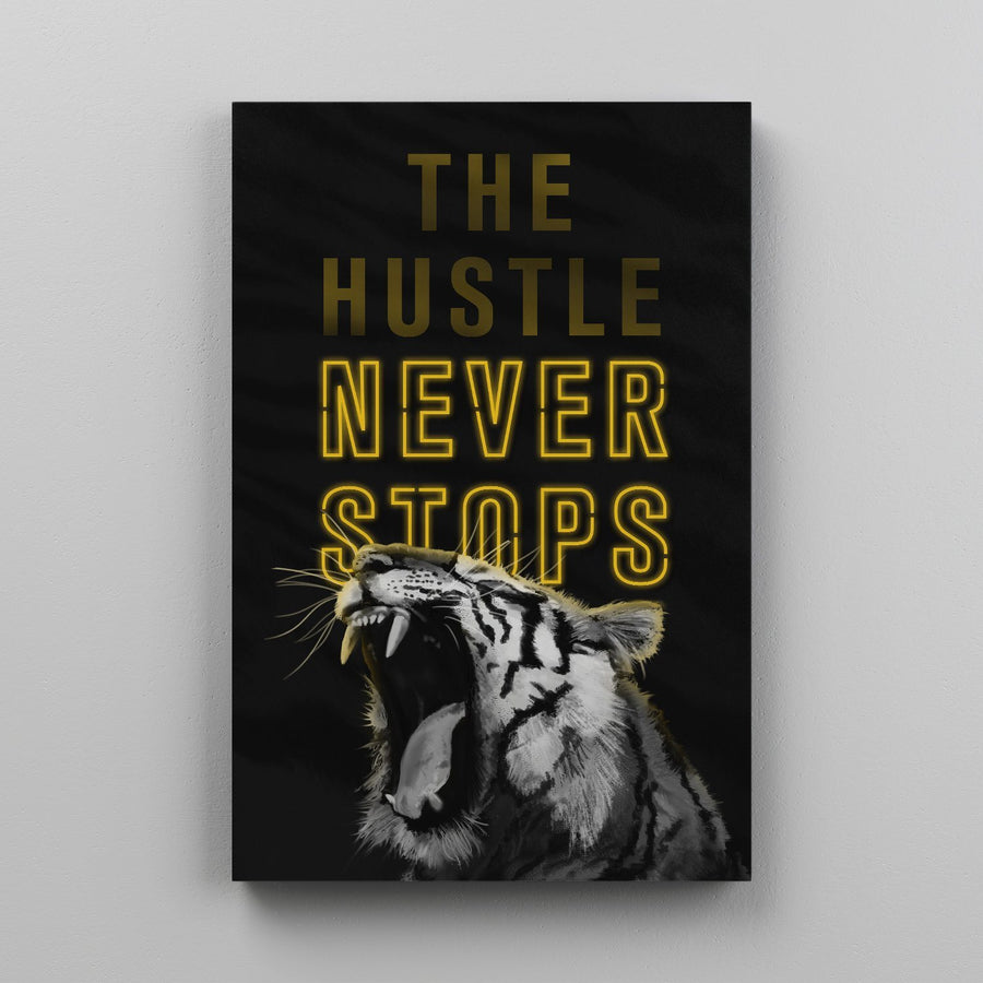 THE HUSTLE NEVER STOPS Canvas Wallivate 