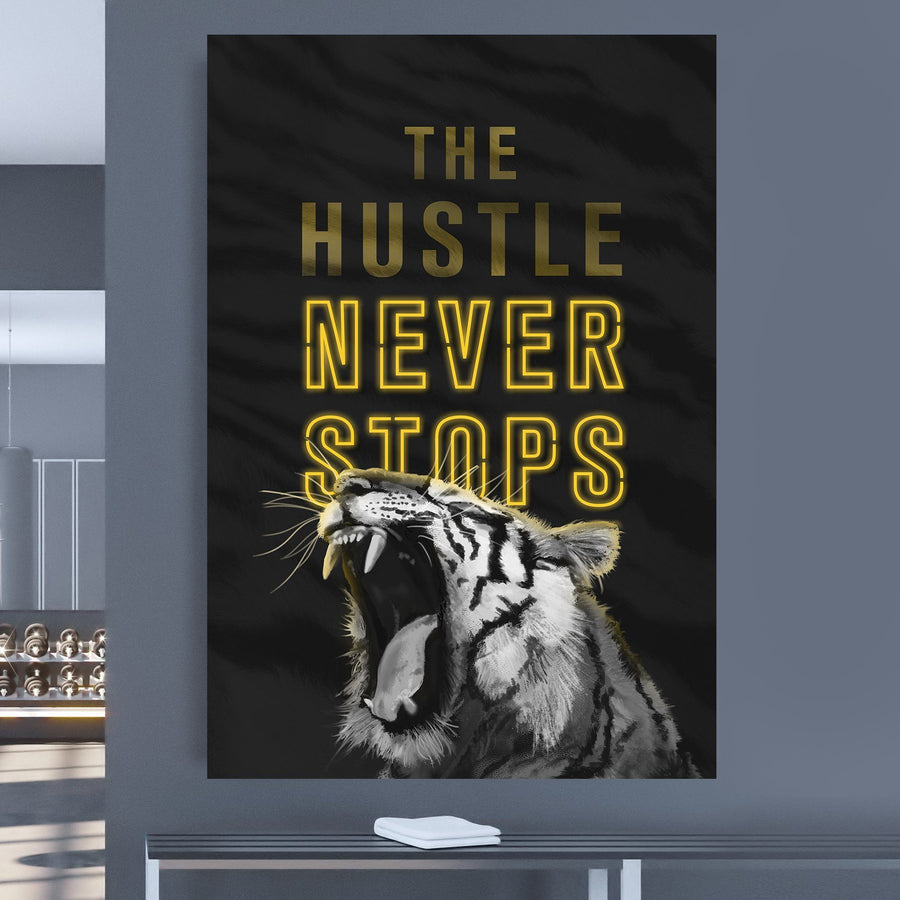 THE HUSTLE NEVER STOPS Canvas Wallivate 
