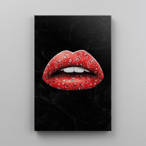 BANDANA LIPS - RED Canvas Wallivate 