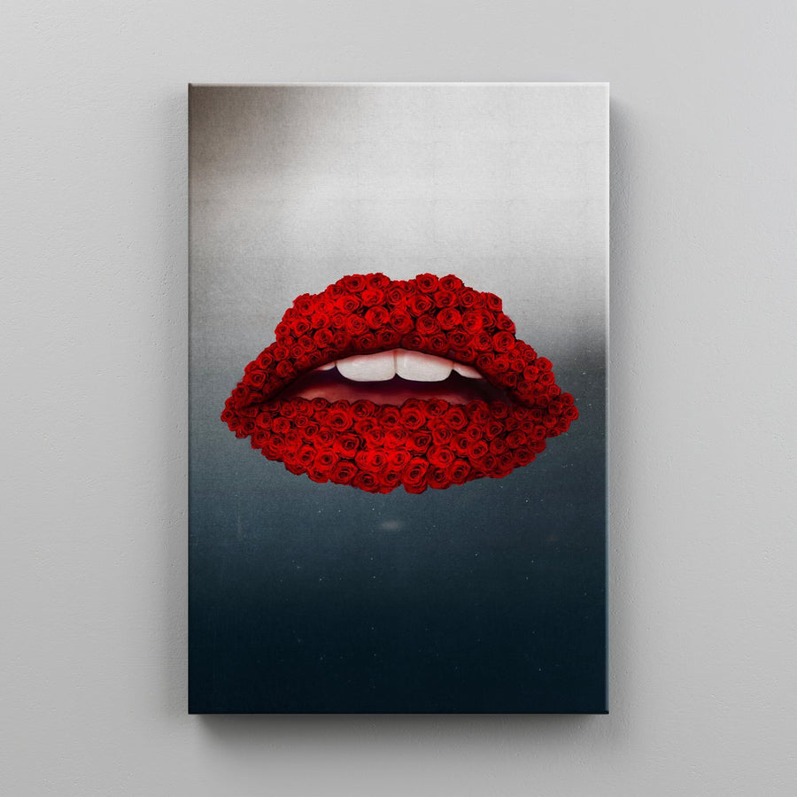 ROSE LIPS - BRIGHT Canvas Wallivate 