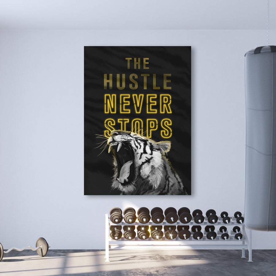 THE HUSTLE NEVER STOPS Canvas Wallivate 